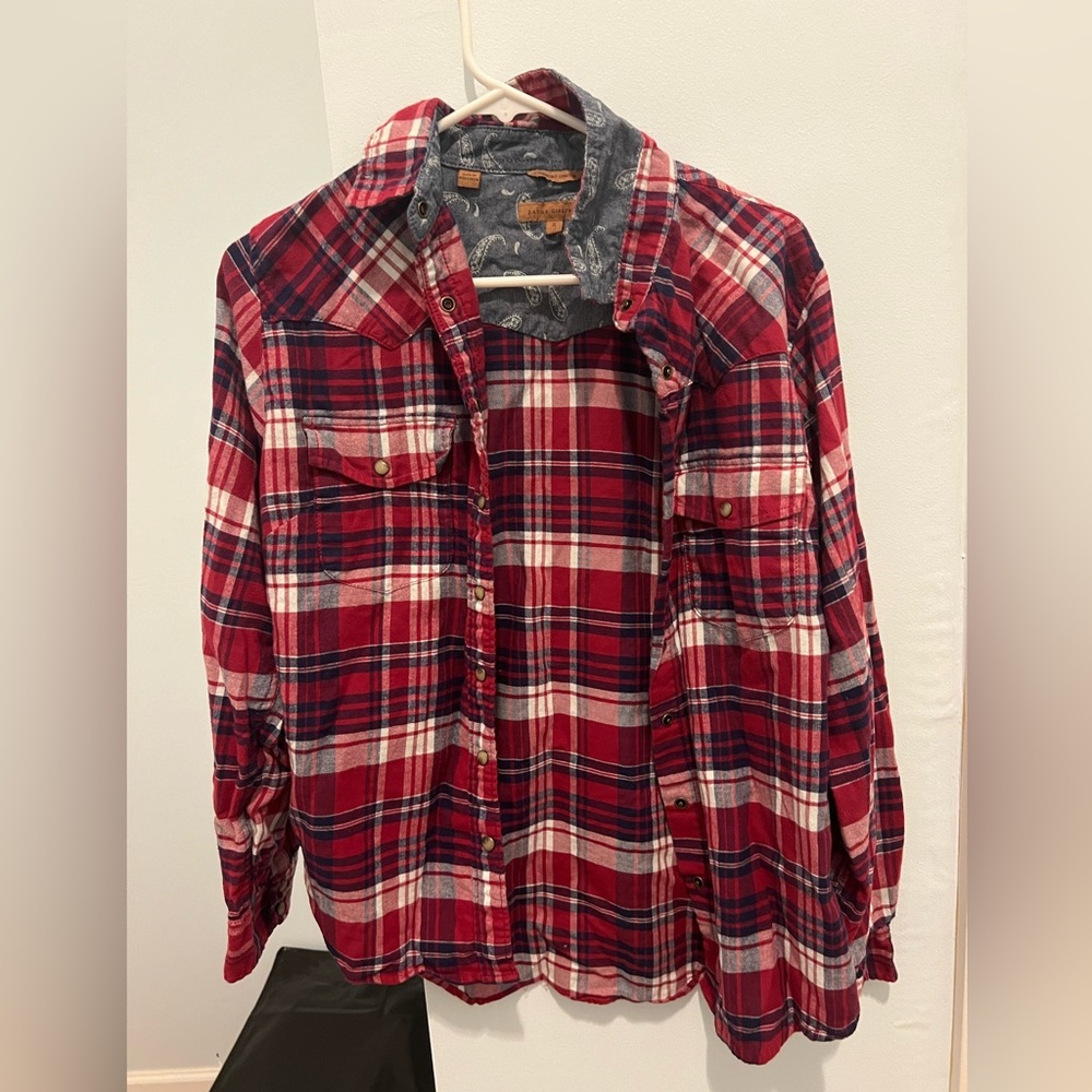 Jacks girlfriend button down red flannel